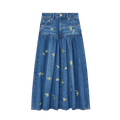Cool  denim nederdel med print fra Ganni