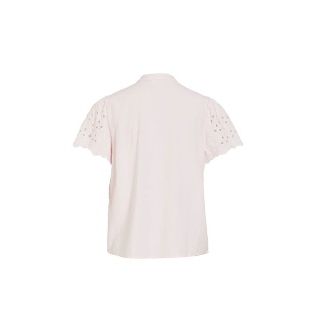 VILA Pippa O-Neck S/S Embroidered Top