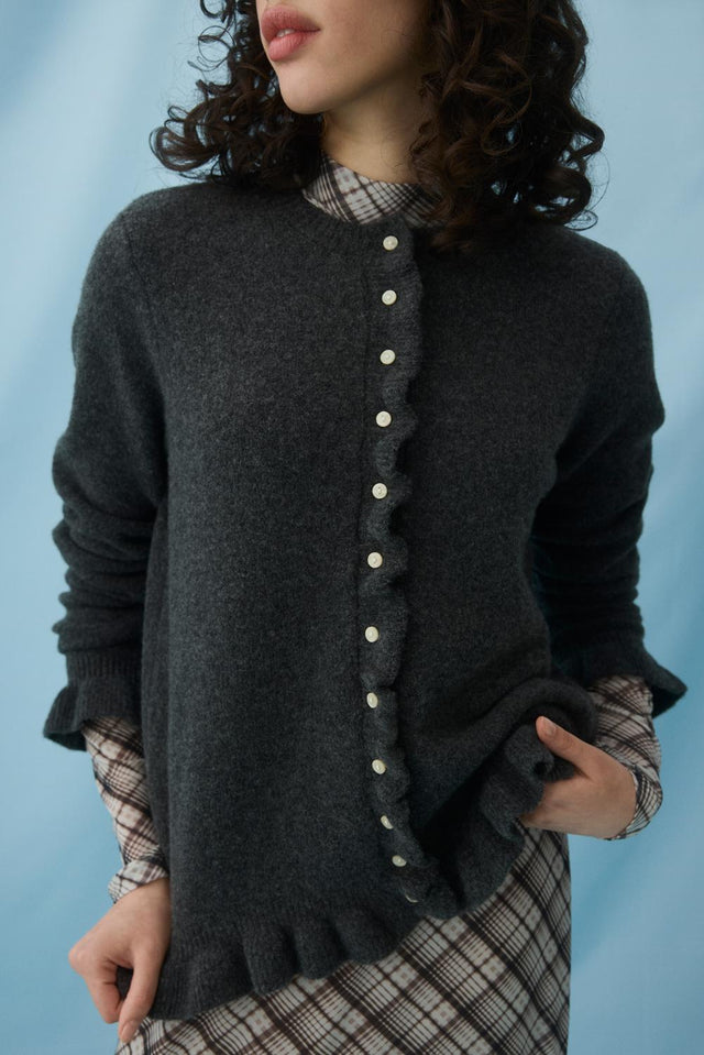 VILA Vijacia O-Neck L/S Frill Knit