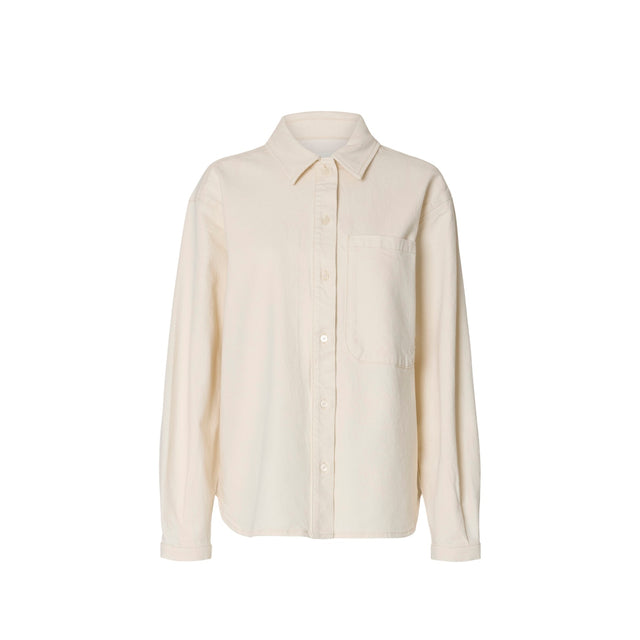 egret farvet kraftig skjorte fra selected woman - foran