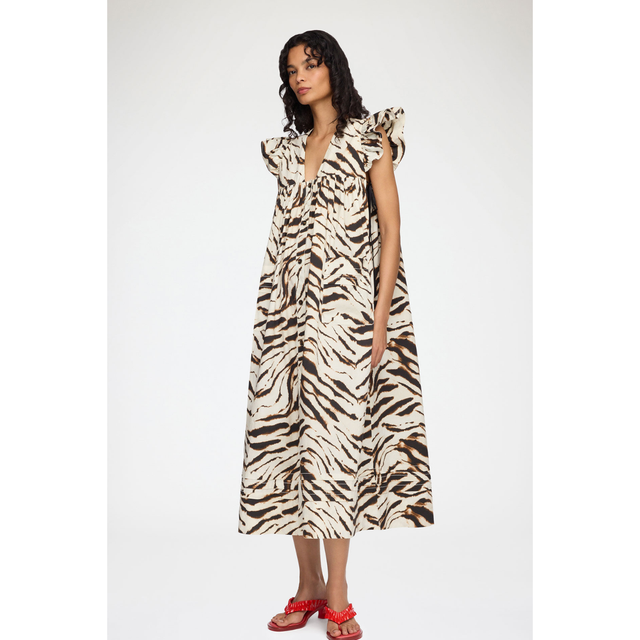 Ganni Printed Stretch Cotton Angel dress