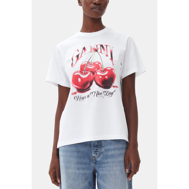 Ganni Basic Jersey Cherry Relaxed Ts