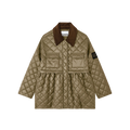 Ganni Shiny Quilt Midi Jacket Kalamata