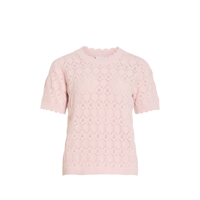 VILA-Lowen s/s Pointelle Knit Top