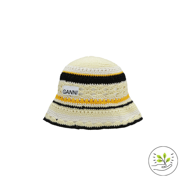 Ganni Hat Cotton Crochet Bucket Hat - Prinsesse2ben